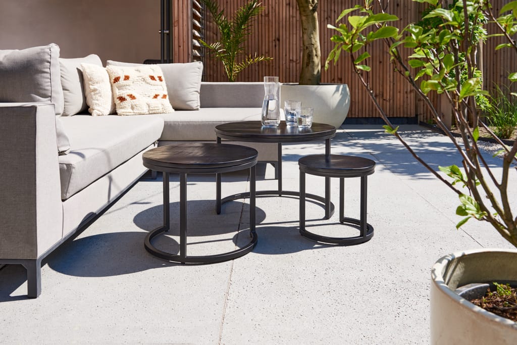 Ronde salontafel set zwart 3 stuks 61cm mangohout - Afbeelding 2