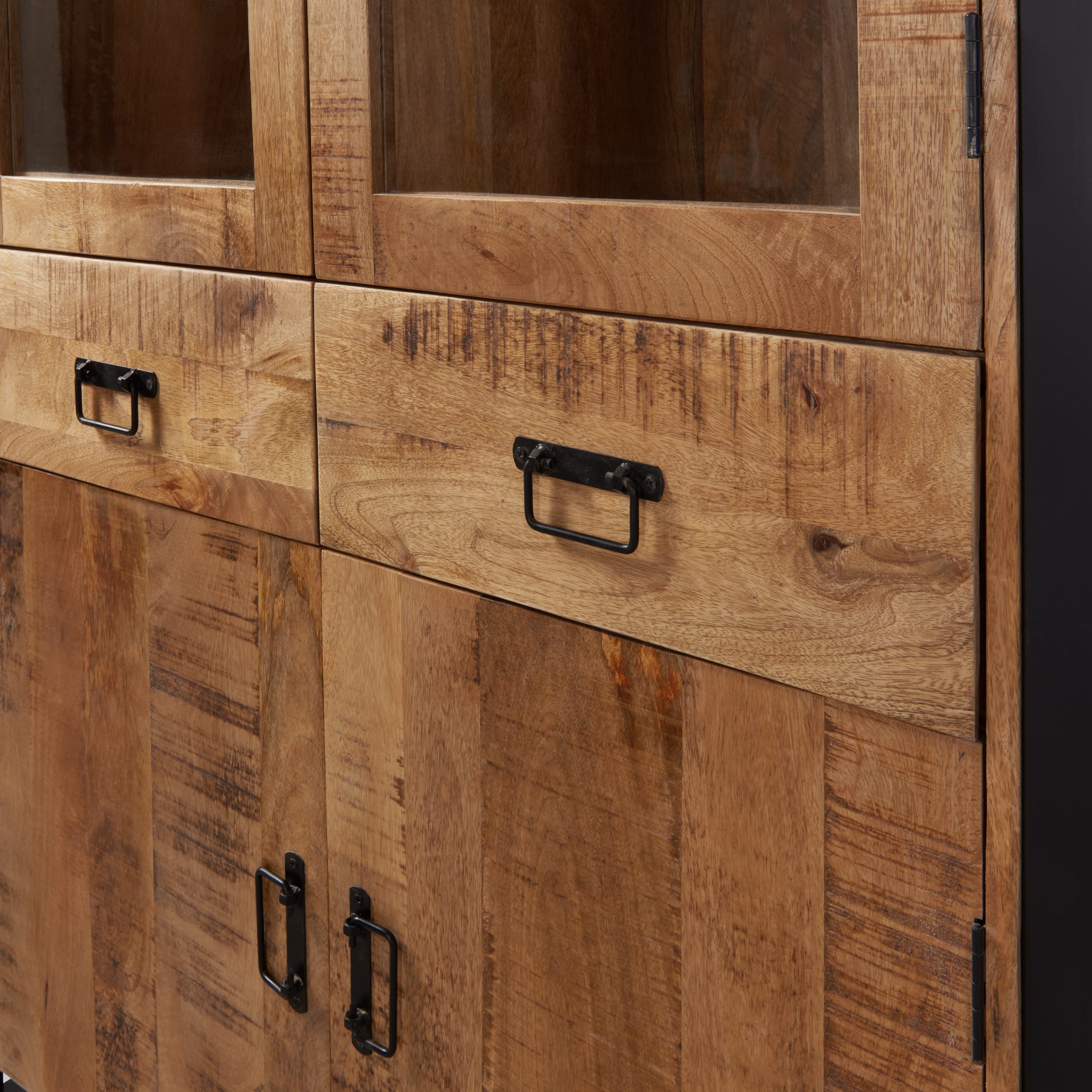 Mangohouten buffetkast 180 cm britt glas - Afbeelding 4