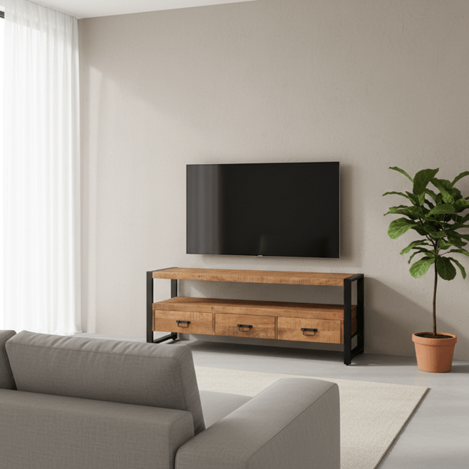 TV meubel Britt 150cm mangohout - Afbeelding 6