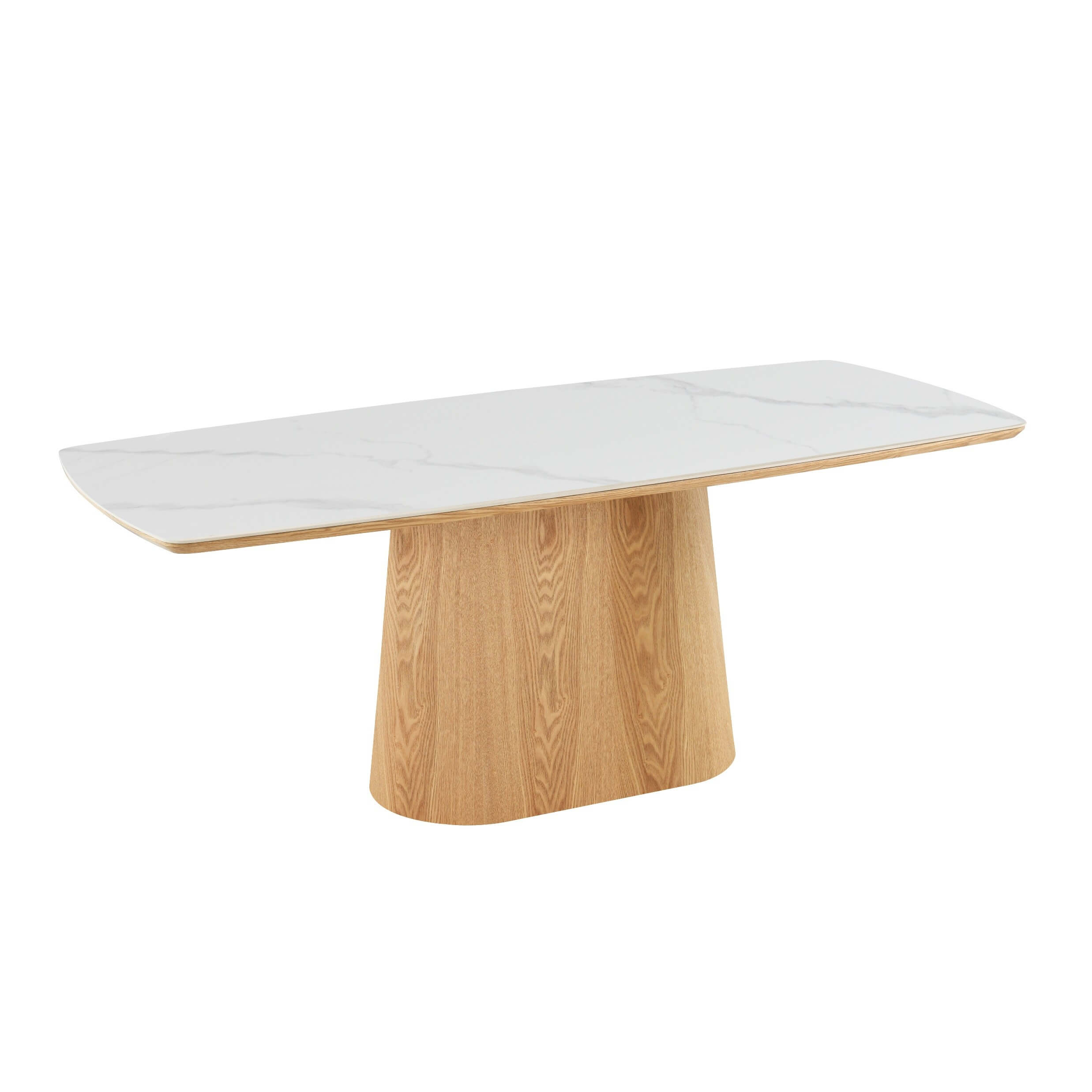 Deens ovaal eettafel 200x100cm Kopenhagen wit marmer - Afbeelding 7