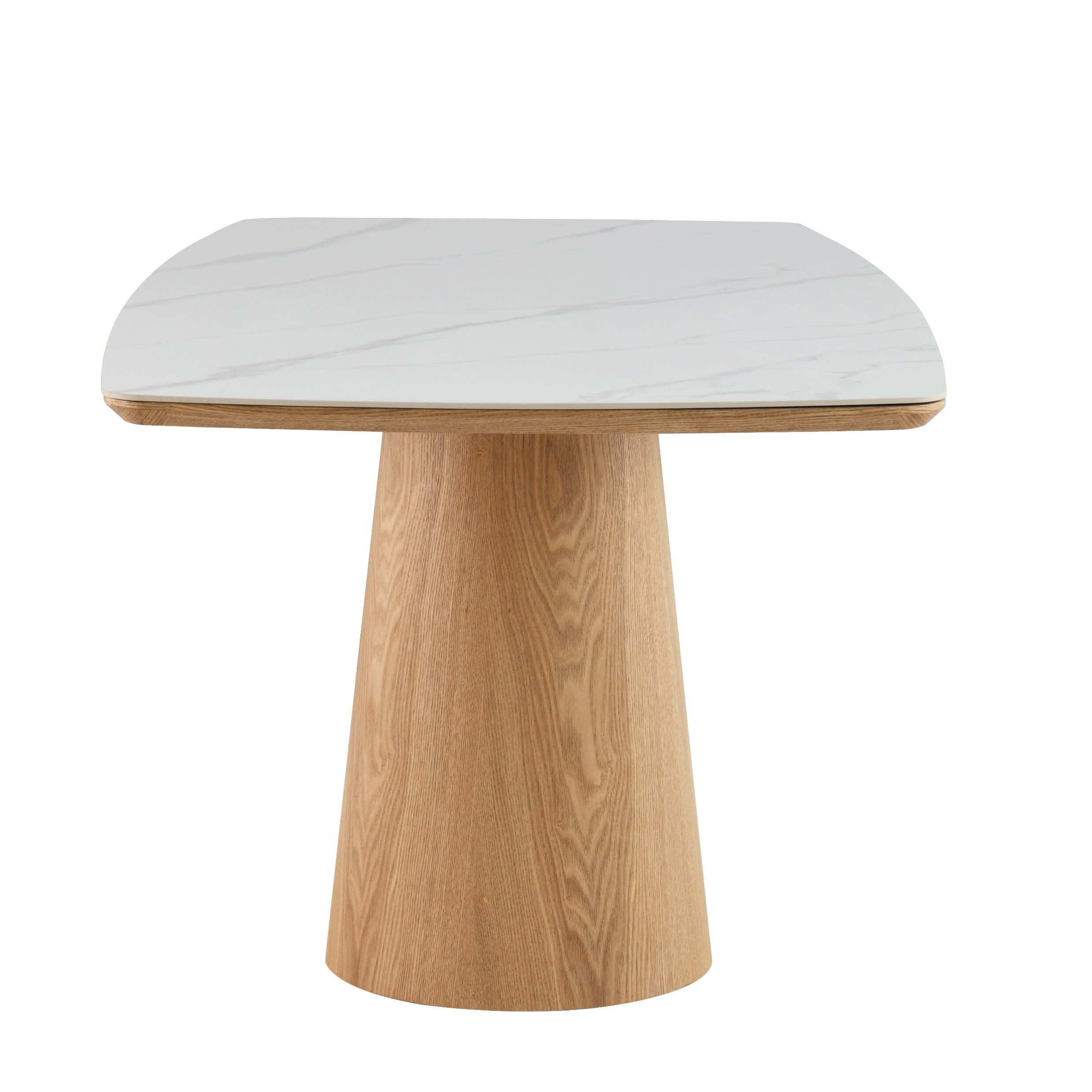 Deens ovaal eettafel 200x100cm Kopenhagen wit marmer - Afbeelding 8