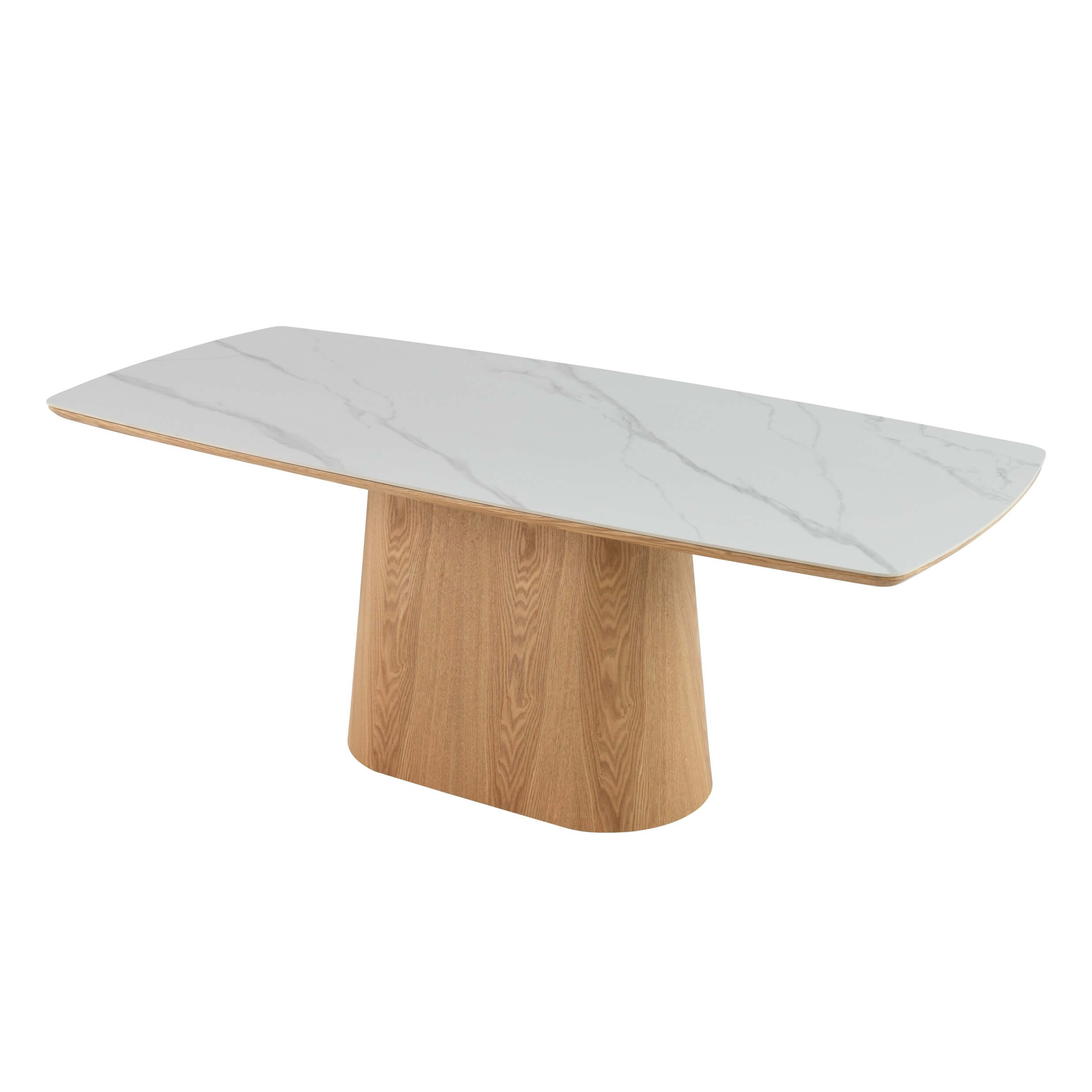Deens ovaal eettafel 200x100cm Kopenhagen wit marmer - Afbeelding 10