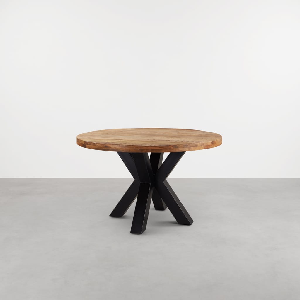 Ronde eettafel mangohout 140cm - Afbeelding 2