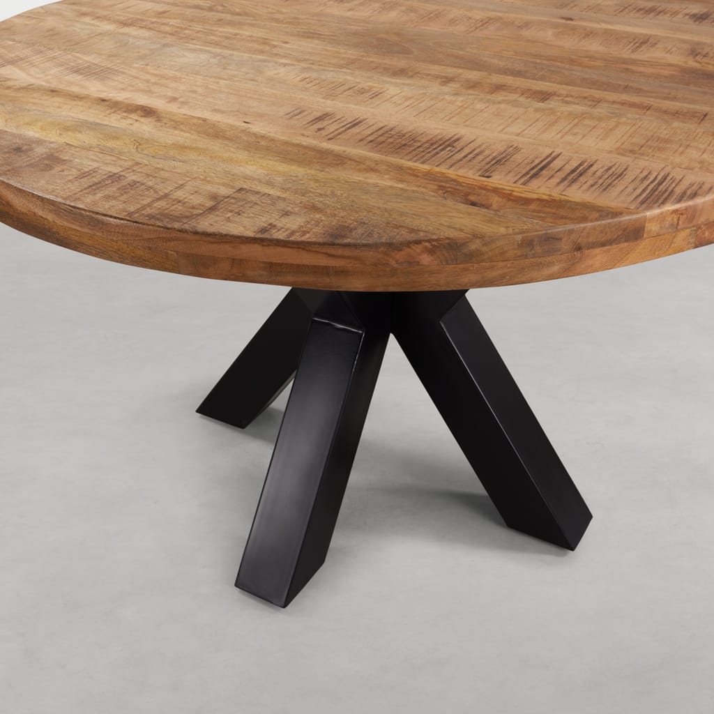 Ronde eettafel mangohout 140cm - Afbeelding 3