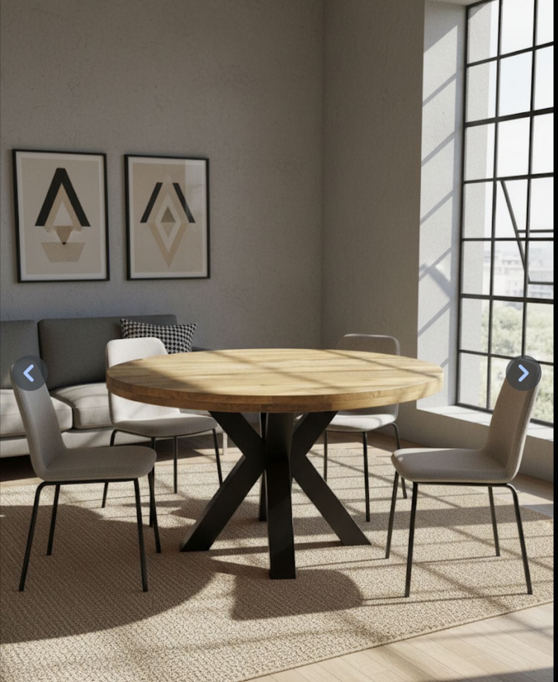 Ronde eettafel mangohout 140cm - Afbeelding 6