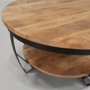 WOOOD salontafel Roundly - Mangohout - Walnoot - 40x110x60 – vtwonen