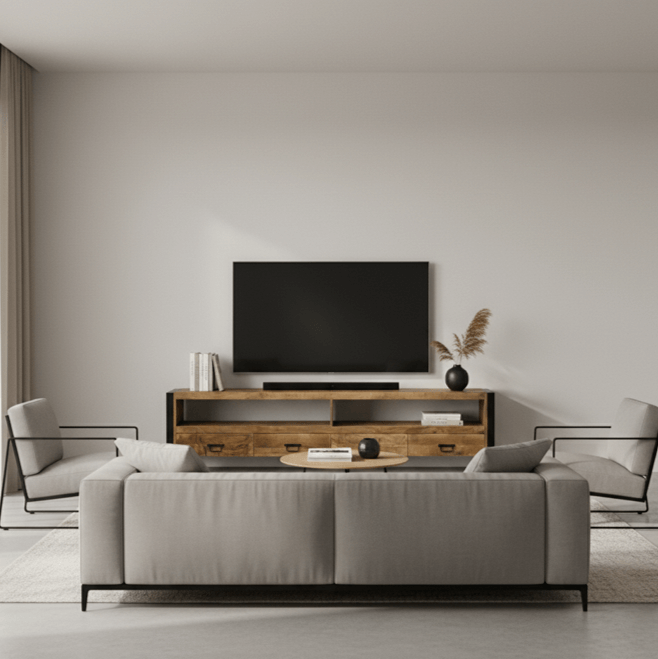 TV meubel Britt 220cm mangohout - Afbeelding 3